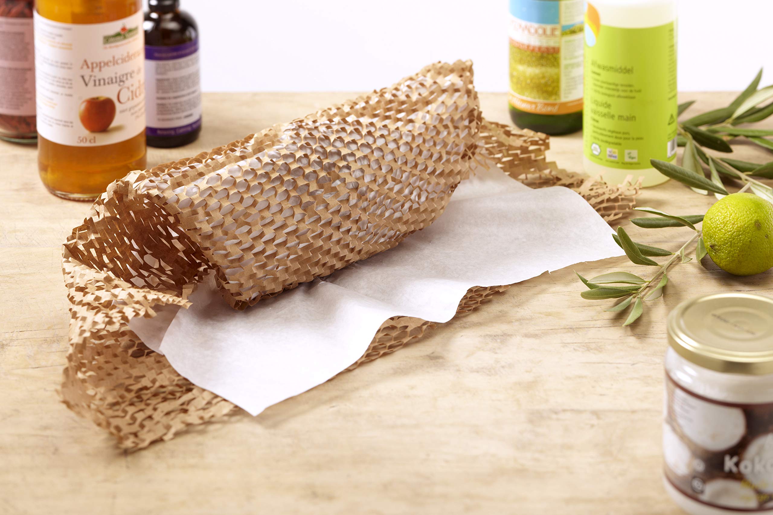 WrapPak Ex 750 Feet Expandable Honeycomb Cushion Wrap - Recyclable & Eco-Friendly Kraft Paper Packing Material for Shipping, Made in USA | Perfect for Protecting Fragile Items During Moving & E-Commerce Shipping