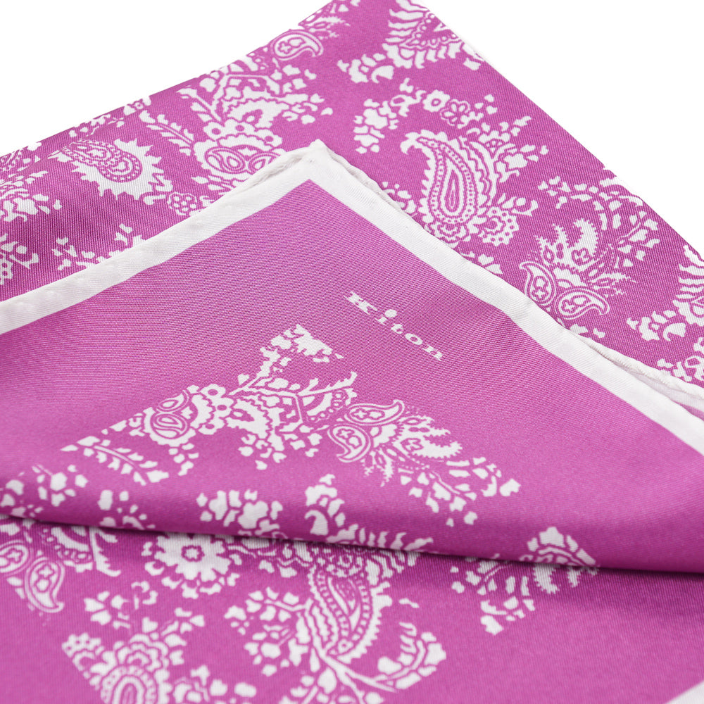 Luxury Kiton Paisley Print Silk Pocket Square for Men - Elegant Handkerchief for Weddings, Business & Formal Events