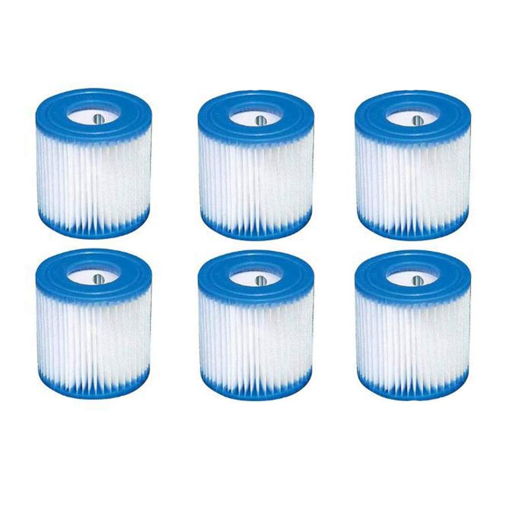6-Pack HS-630 Swimming Pool Filter Cartridges - 300 Gallon Capacity Replacement Filters for Pool Pumps | Compatible with Most Above Ground Pools, Spas & Inflatable Pools | Improves Water Clarity & Circulation