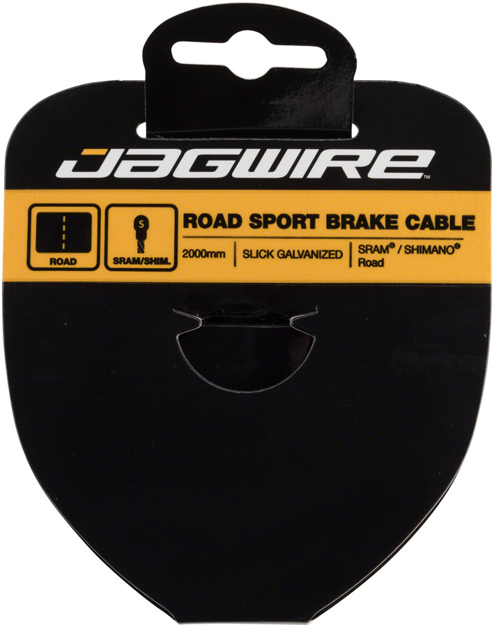 2 Pack Jagwire Sport Brake Cable Set - 1.5x2000mm Slick Galvanized for SRAM/Shimano Road Bikes | High-Performance Braking for Cycling & Commuting