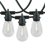48 Ft Warm White LED Outdoor String Lights (2200K) - 24 Shatterproof S14 Edison Bulbs, Commercial Grade, Weatherproof - Perfect for Backyard, Patio, Garden, Wedding & Party Decorations