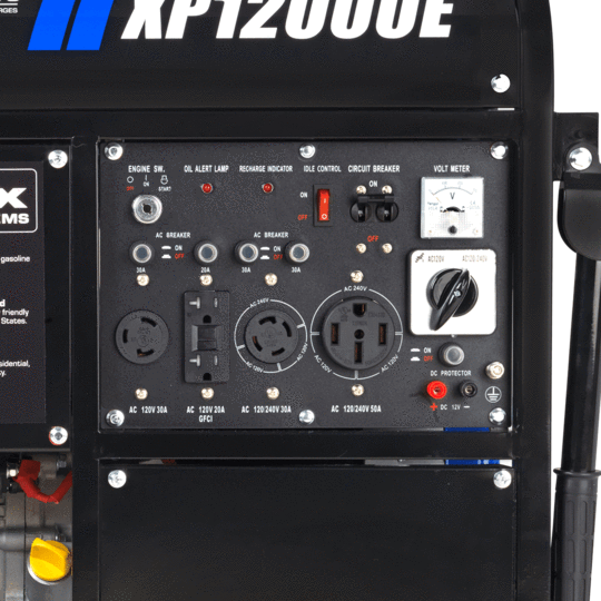 DuroMax XP12000E 9500W/12000W Dual Fuel Portable Generator with Electric Start - Ideal for Home Backup Power, Camping & Emergency Use