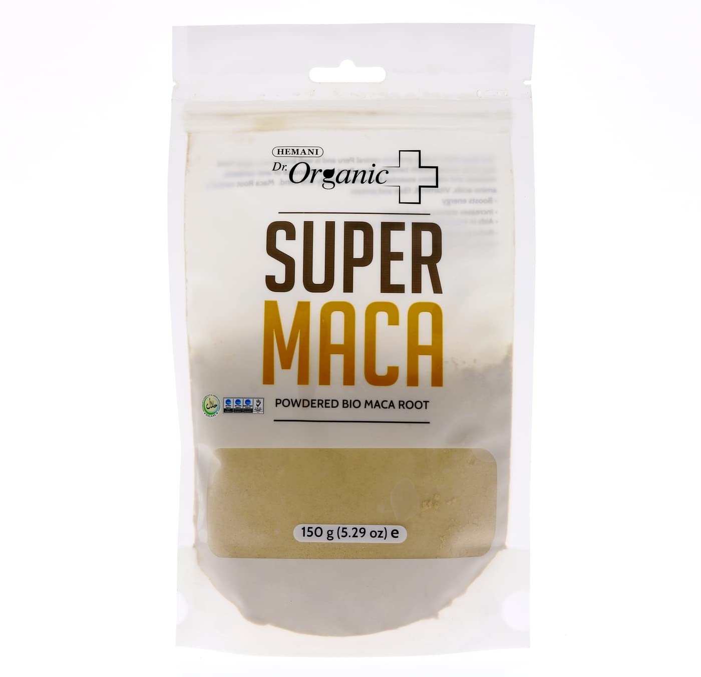 Organic Maca Powder 150g (5.2 OZ) by Hemani Dr. - Premium Peruvian Maca Root Supplement for Energy, Stamina & Hormonal Balance - Ideal for Smoothies, Baking & Natural Wellness Routines