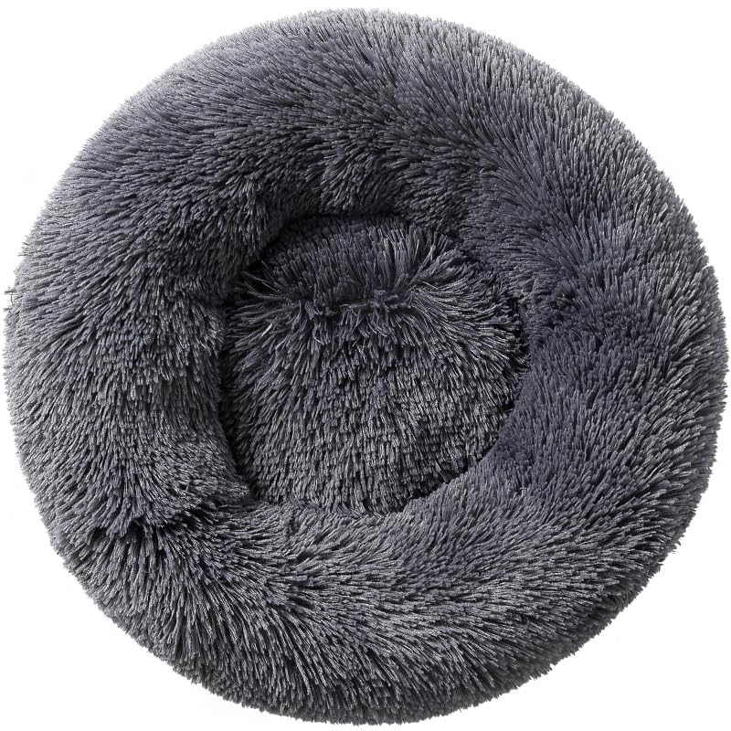 Plush Round Pet Bed for Dogs & Cats - Warm & Cozy for Puppies up to 8 lbs - Perfect for Indoor Napping