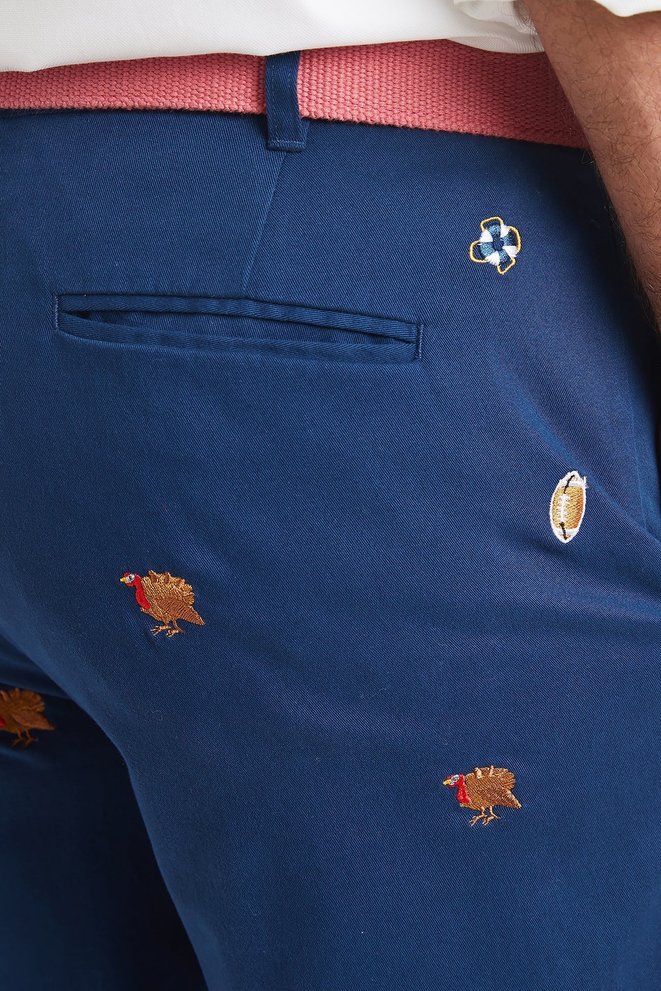 Cisco Short Nantucket Navy with Turkey & Football - Comfortable Casual Shorts for Men, Perfect for Thanksgiving Gatherings & Football Game Days