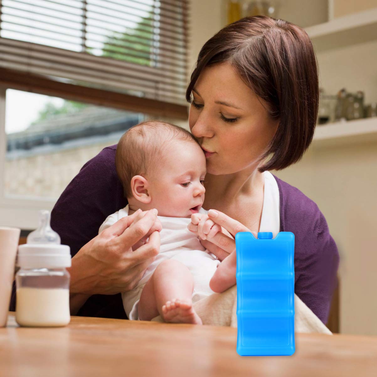 FOMIYES Reusable Breastmilk Ice Packs - 2pcs Contoured Gel Packs for Baby Bottles, Perfect Fit for Breastmilk Storage & Keeping Milk Fresh | Ideal for Daycare, Travel & On-the-Go Moms