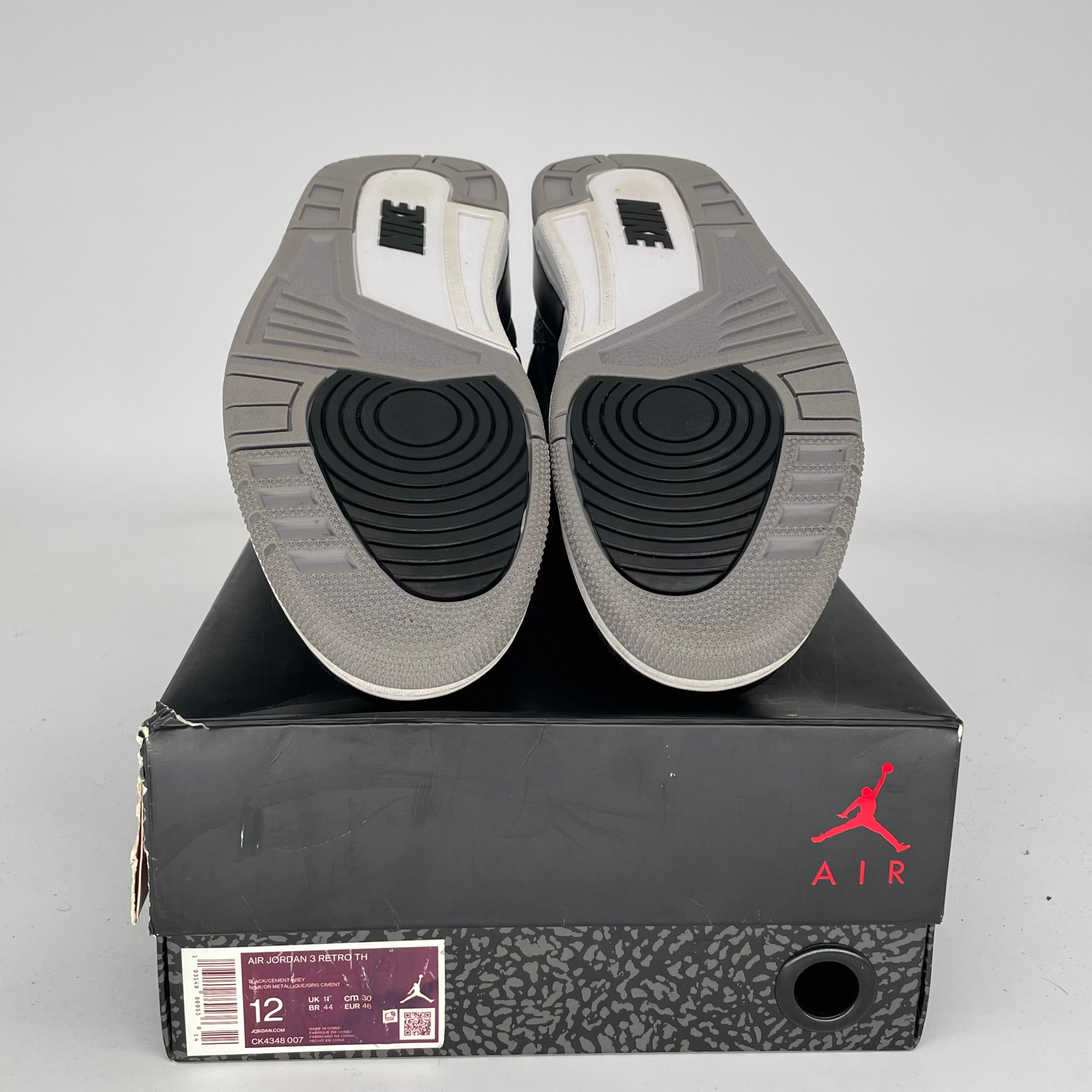 AIR JORDAN 3 TINKER Black Cement Gold Men's Basketball Shoes Size 12 - Retro Sneakers for Sports, Casual Wear & Street Fashion (Style: CK4348-007)