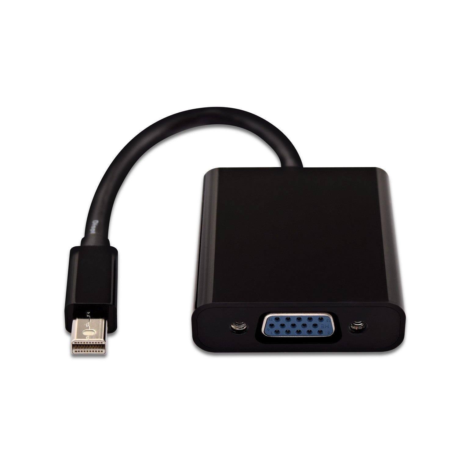 V7 Black Mini DisplayPort to VGA Adapter - Male to Female Video Converter for MacBook, Laptop, Monitor - Perfect for Presentations, Home Office & Multi-Screen Setup