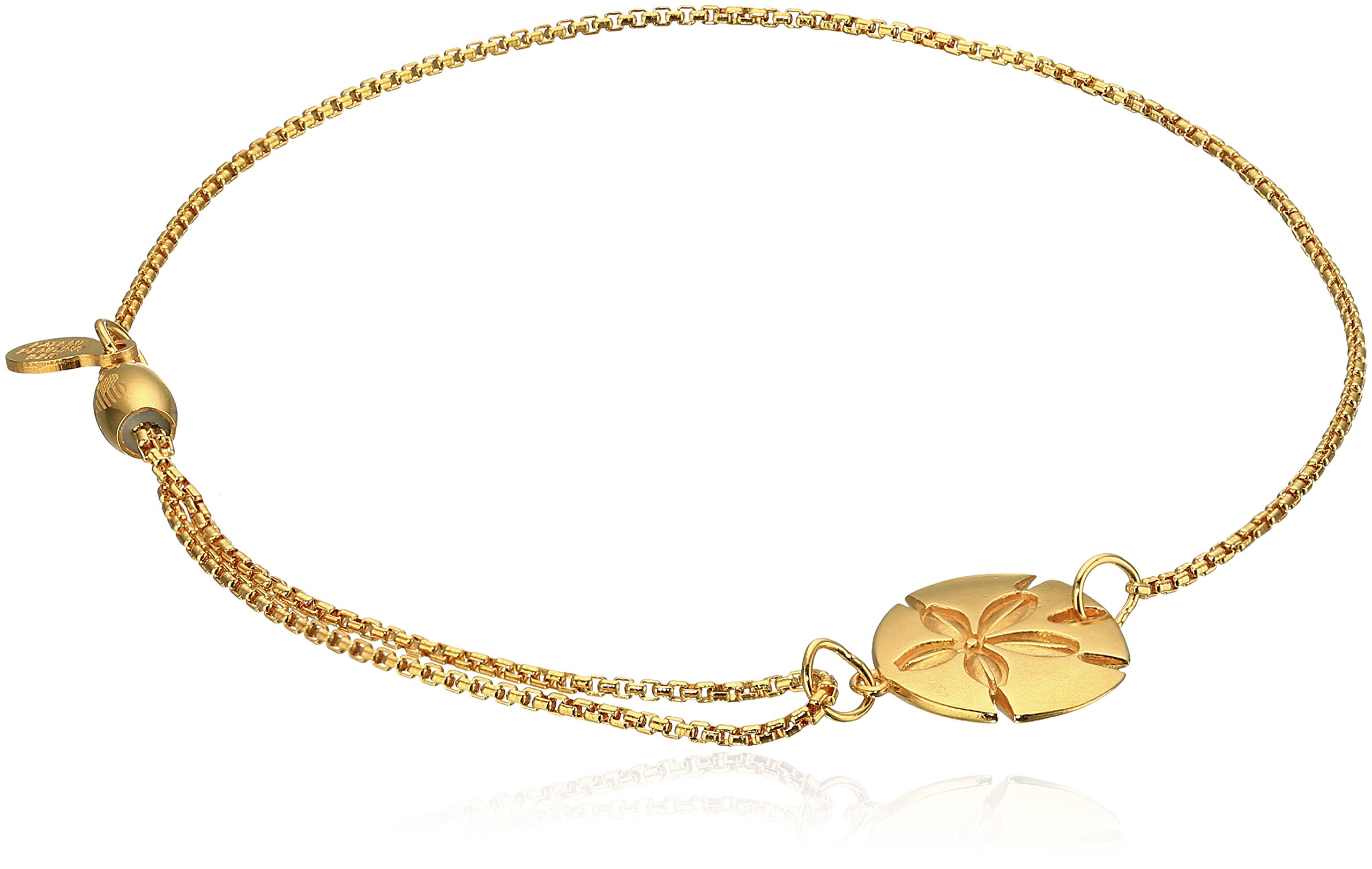 Alex and Ani 14k Gold Sand Dollar Pull Chain Bracelet - Elegant Beach Jewelry for Women, Perfect for Summer Vacations & Coastal Styling