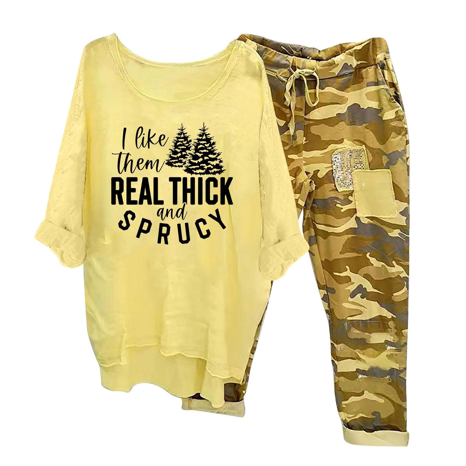 Women's 2-Piece Matching Lounge Set - Comfy Sweatsuit & Shorts Outfit for Vacation, Couple Pajamas, Plus Size Loungewear | Perfect for Relaxing at Home, Travel & Casual Outings