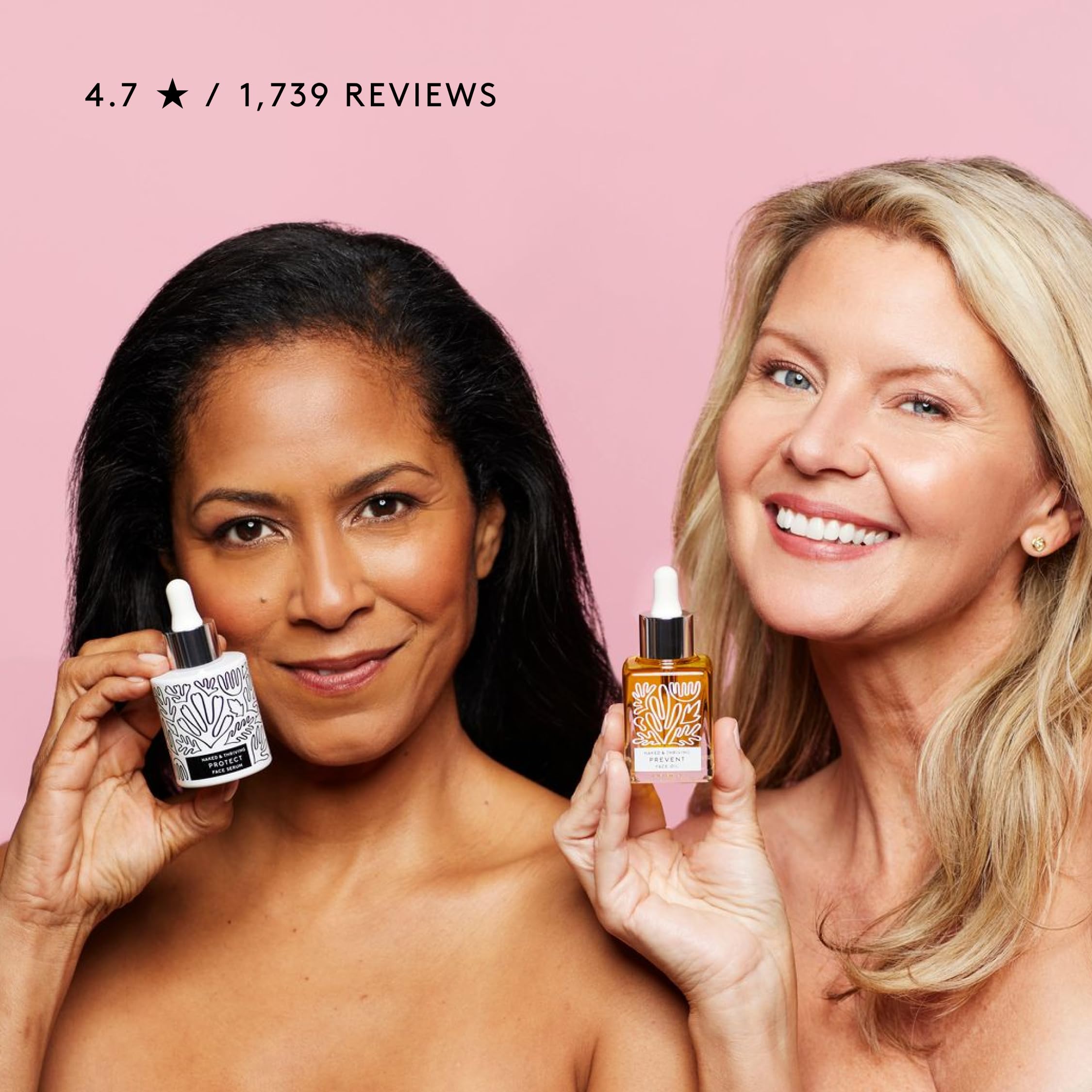 Naked & Thriving Limited Edition Day Set - Antioxidant Day Serum (30 mL) & Anti-Aging Face Oil (35 mL) with Hyaluronic Acid, Moringa & Rosehip Oil - Skincare Duo for Hydration & Wrinkle Prevention - Perfect for Morning Routine & Daily Protection - 65 mL/2.18 fl oz (Set of 2)