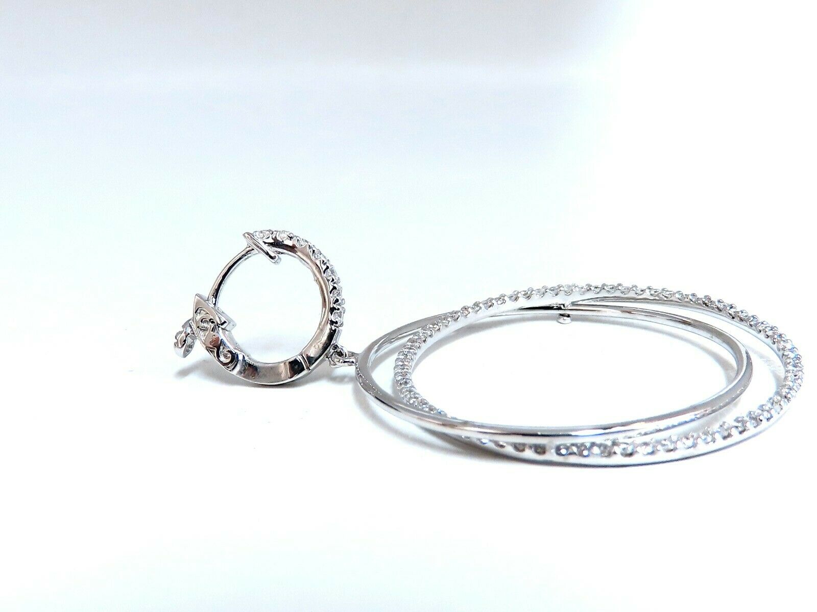 1.20ct Natural Diamond Hoop Dangle Earrings in 14K Gold – Elegant & Timeless Jewelry for Weddings, Parties & Special Occasions