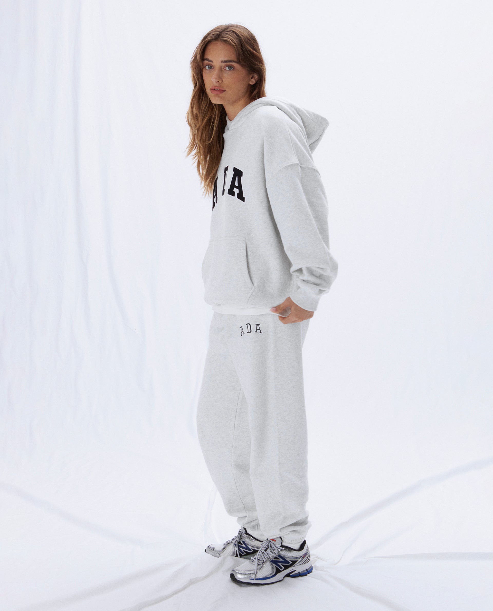 ADA Sweatpants for Women - Light Grey Melange Joggers, Soft Comfortable Lounge Pants for Yoga, Running & Casual Wear