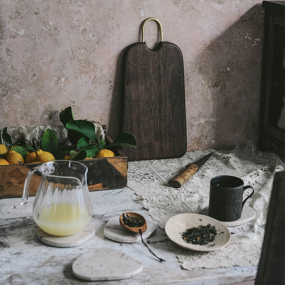 Premium Marble Coaster Set of 6 - Elegant Stone Drink Coasters for Home & Office - Perfect for Coffee Tables, Bars, and Dining Tables