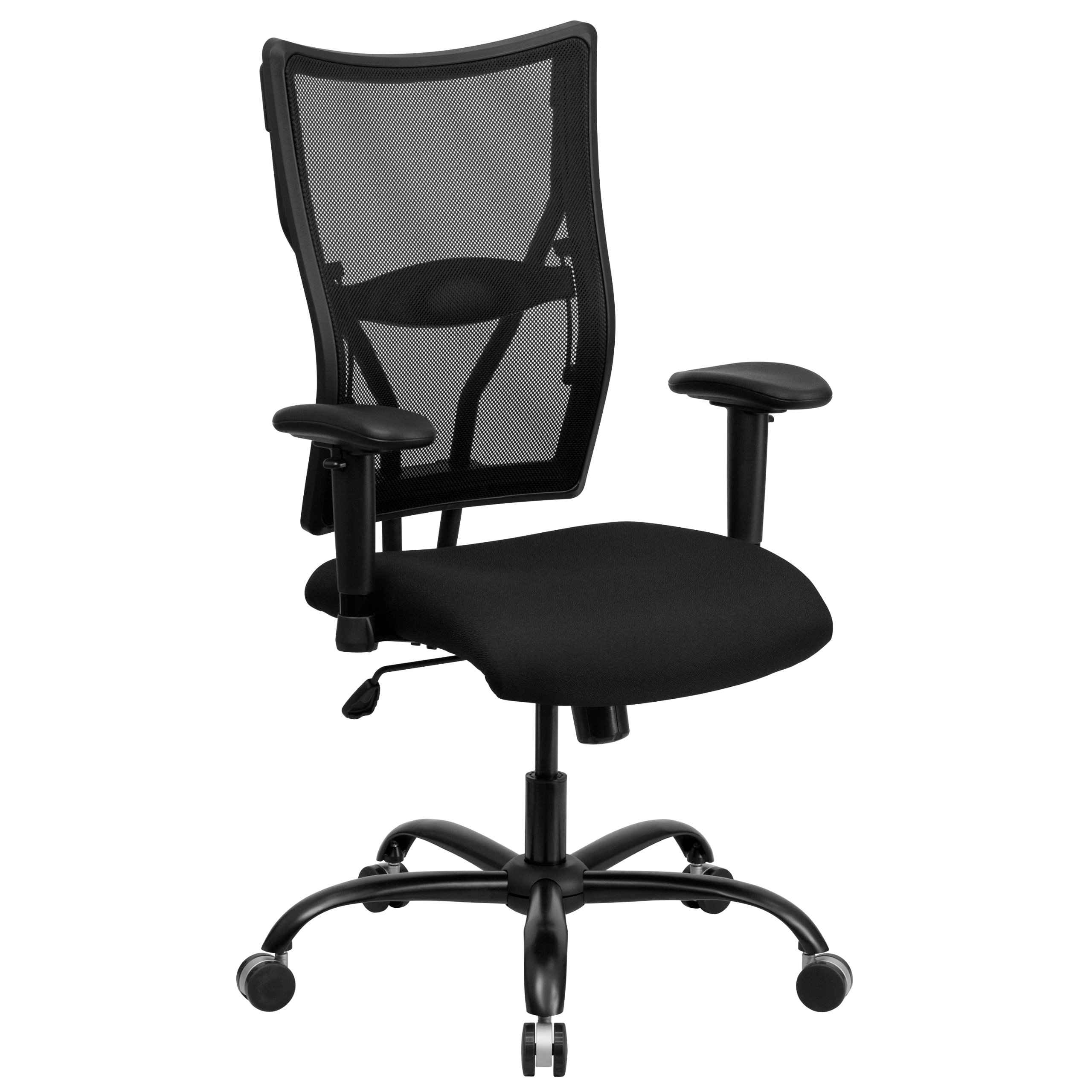 Flash Furniture HERCULES Series Big & Tall 400 lb. Capacity Black Mesh Executive Swivel Ergonomic Office Chair with Adjustable Arms - Perfect for Home Office, Gaming, and Professional Workspaces