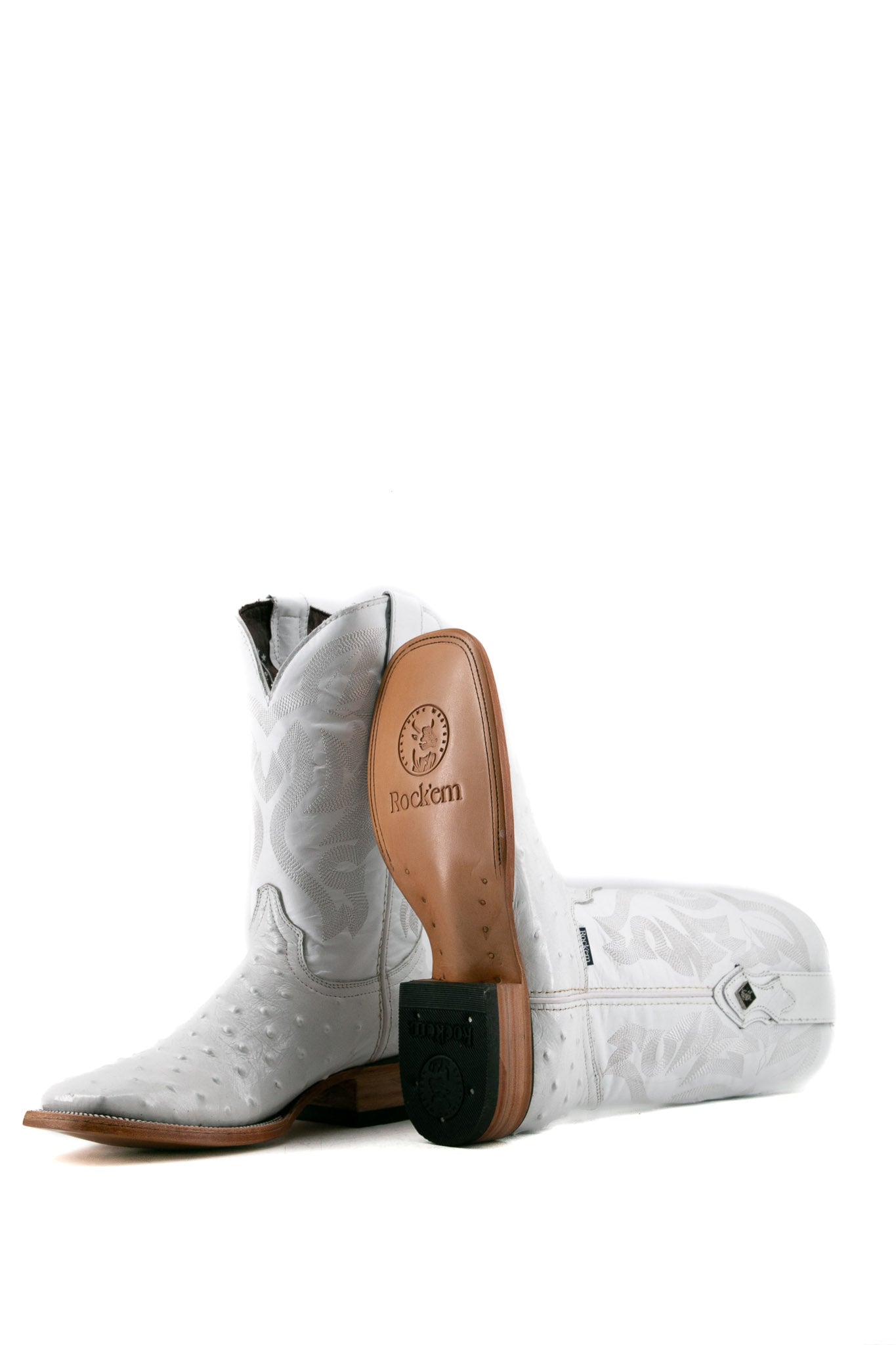 Premium Ostrich Leather Square Toe Cowboy Boots for Men - Western Style Rodeo & Ranch Work Boots - Perfect for Country Dancing, Horseback Riding & Outdoor Adventures