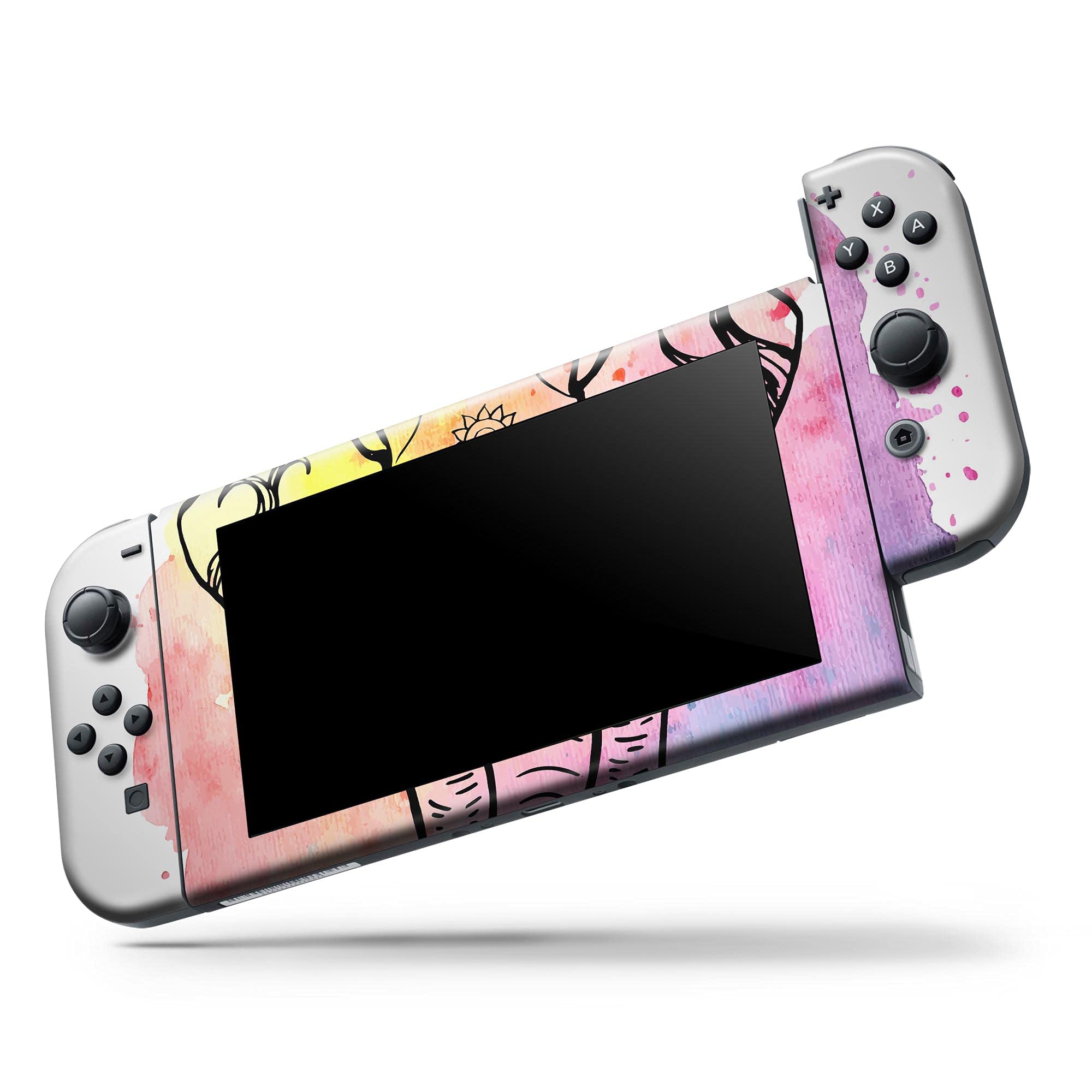 Nintendo Switch Pro Controller Skin Decal - Sacred Elephant Watercolor Vinyl Wrap Cover - Scratch-Resistant, Removable Protective Cover for Gaming Enthusiasts - Perfect for Customizing & Protecting Your Controller During Intense Gaming Sessions