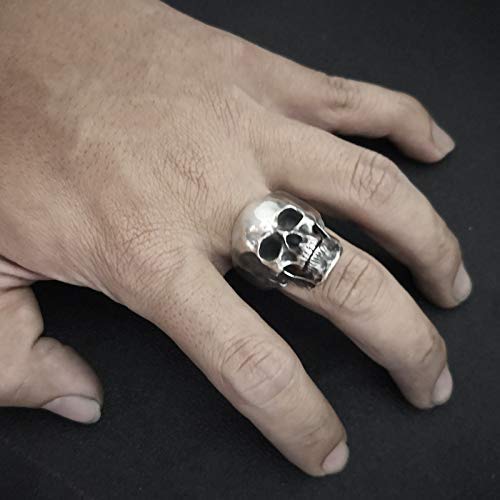 925 Sterling Silver Skull Ring for Men - Gothic Punk Jewelry, Halloween & Christmas Gift, Edgy Fashion Statement for Parties & Everyday Wear