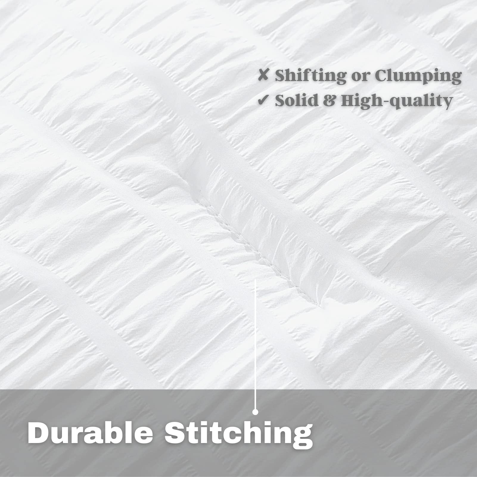 Haowaner Twin XL/Twin White Comforter Set - Soft & Cozy College Dorm Bedding for Boys & Girls - Perfect for Dorm Rooms, Apartments & Guest Bedrooms