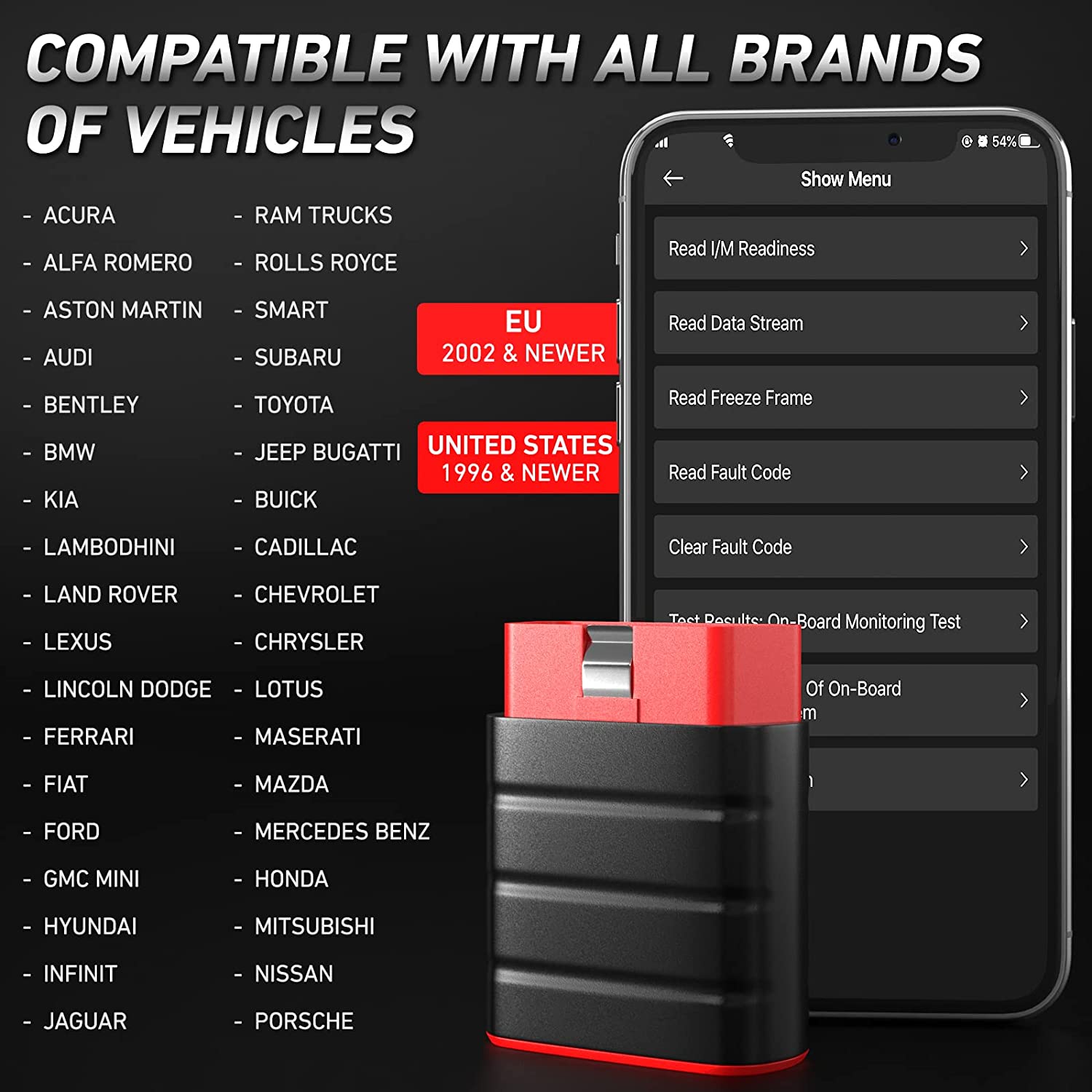 THINKDRIVER Bluetooth OBD2 Scanner - Wireless Car Diagnostic Tool for Engine Fault Code Reader & Check Engine Light Reset | Compatible with Android & iOS | Perfect for DIY Car Repairs & Maintenance