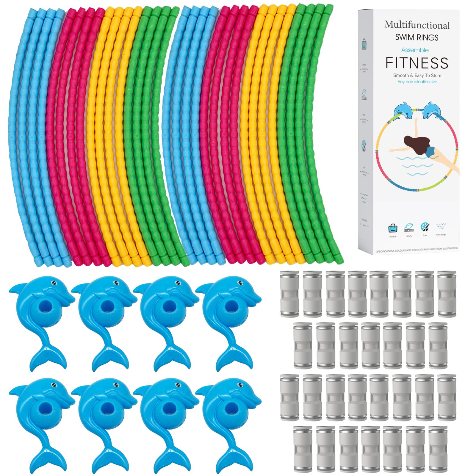**4-Pack Swim Through Rings Pool Diving Toys for Kids - Fun Underwater Swimming & Floating Hoop Games - Best Water Toys for Boys & Girls Ages 3-12 - Perfect for Pool Parties, Summer Fun & Backyard Play**