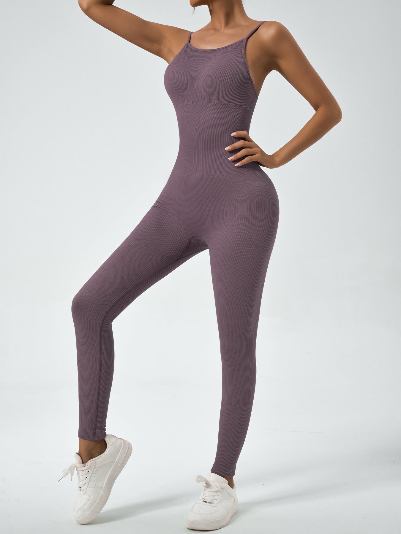 ZASUWA Women's Cross Back Ribbed Jumpsuit - Stretchy Bodycon Romper for Casual Outings, Date Nights & Summer Vacations