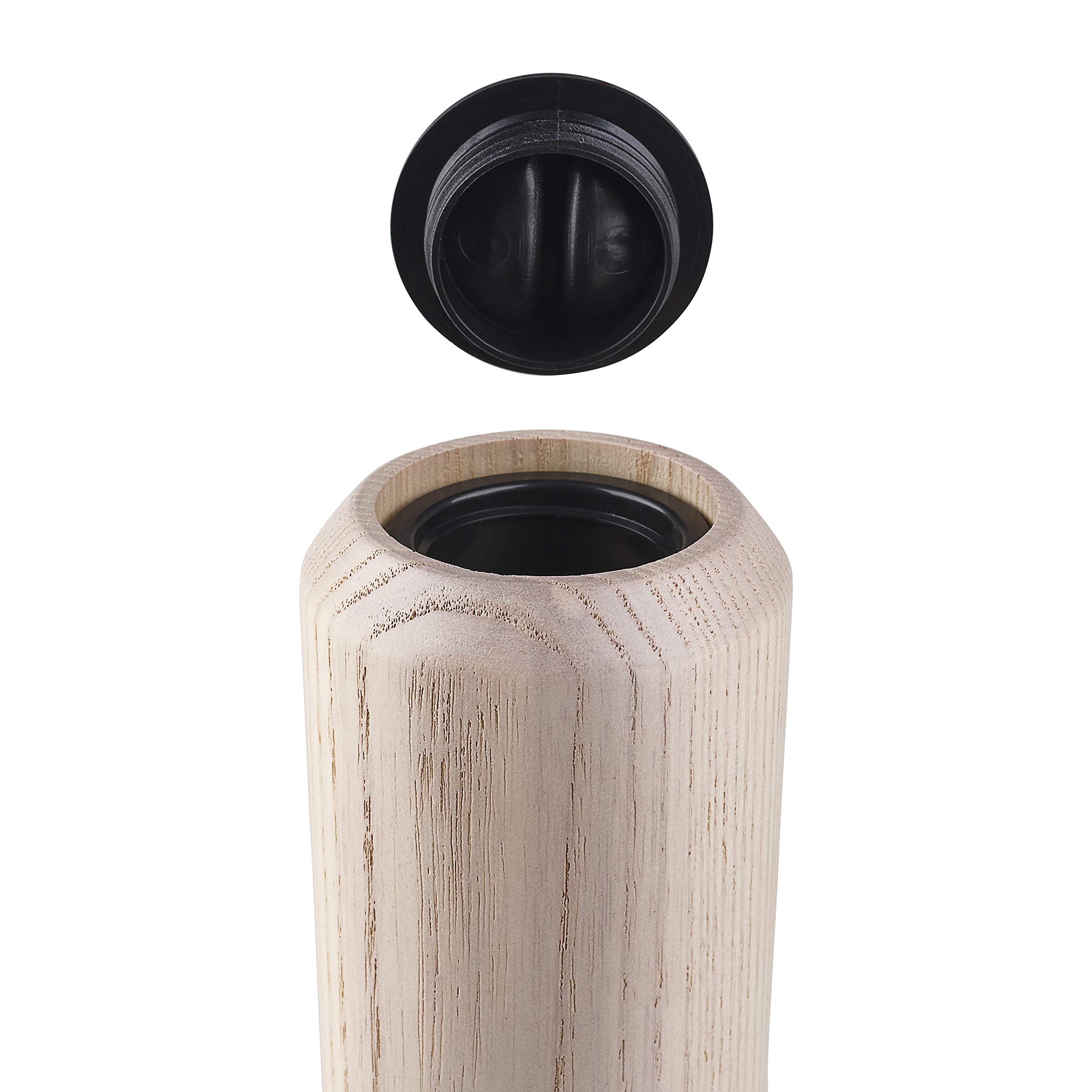 Cole & Mason Lyndhurst Nordic White Salt and Pepper Mills Set - Premium Stainless Steel & Stained Ash Wood - 185mm Gourmet Precision+ Grinders - Perfect for Kitchen, Dining Table & Gift Giving