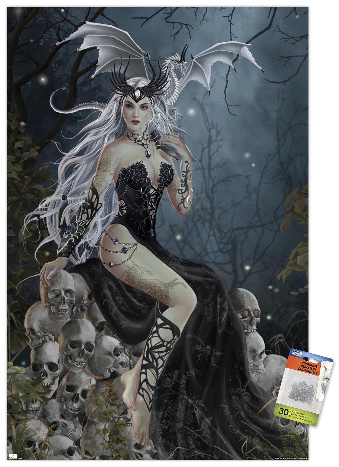 Nene Thomas Mad Queen Fantasy Art Wall Poster - Premium Quality Print with Pushpins for Home & Office Decor | Perfect for Bedroom, Living Room, Game Room, and Gift Giving