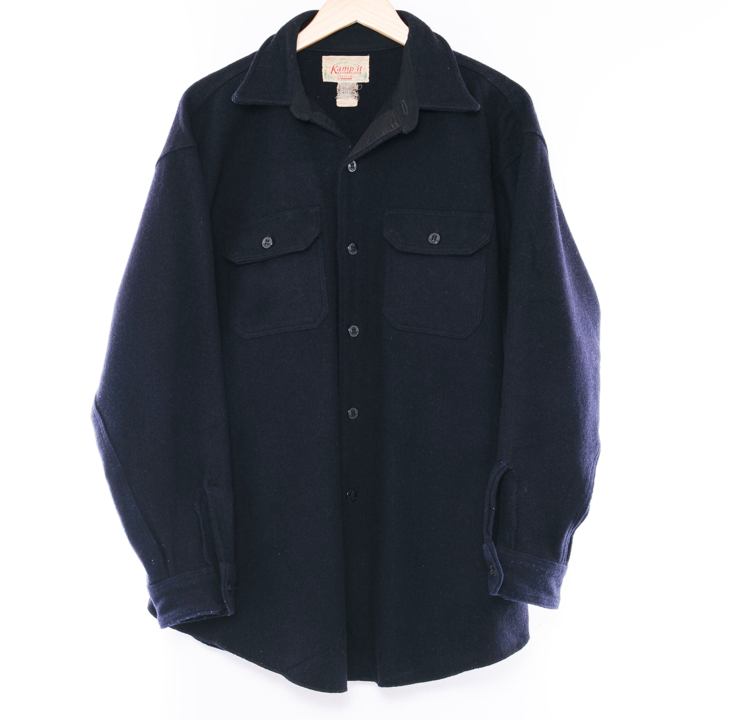 Vintage US Navy CPO Kamp Flannel Shirt - 1960s Retro Military Style for Men | Perfect for Outdoor Camping, Hiking & Casual Wear