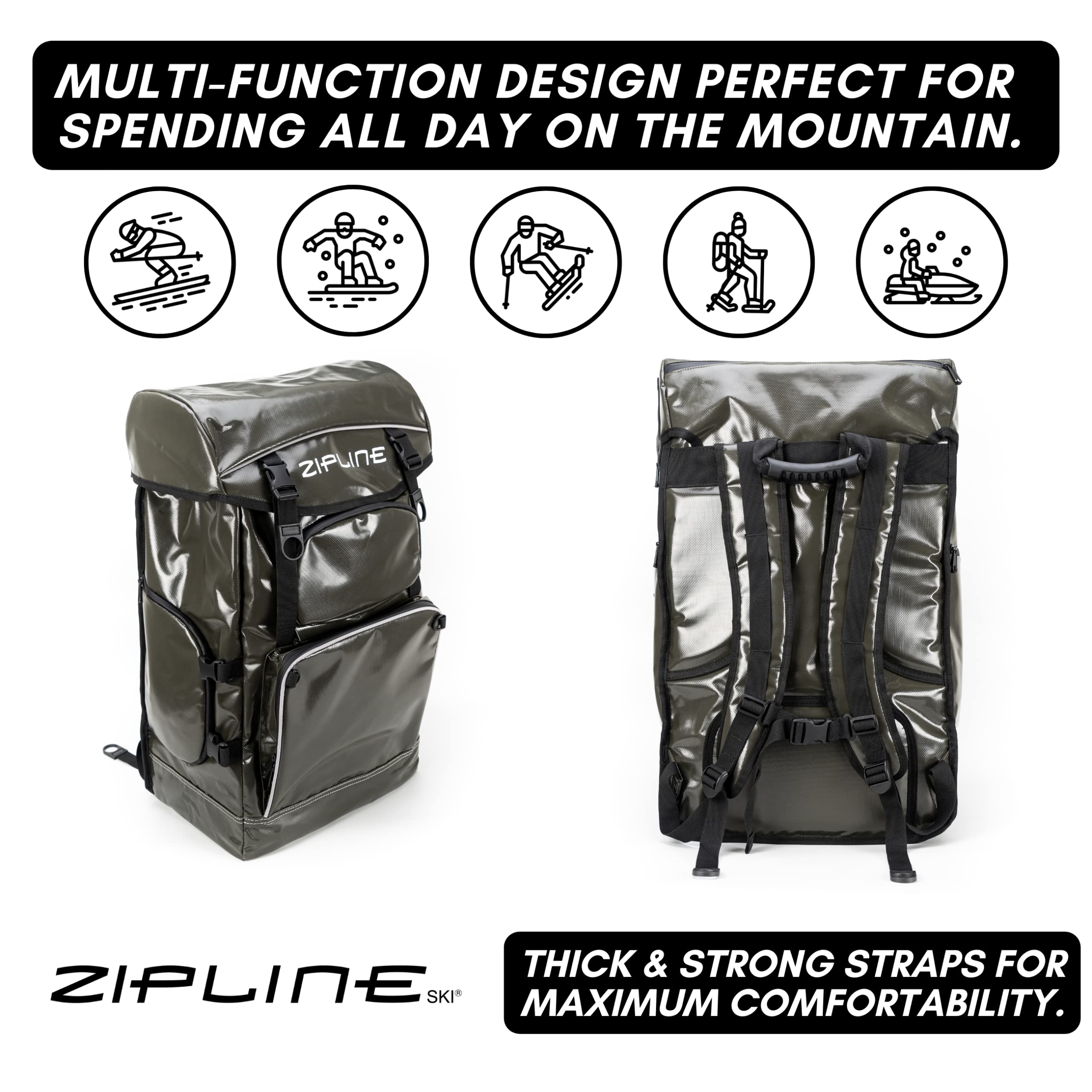 Zipline World Cup Ski Boot Backpack – Professional Snowboarding Gear Bag for Air Travel – Waterproof Ski Boot Storage Bag – Ideal for Skiing, Snowboarding & Winter Sports Travel Accessories
