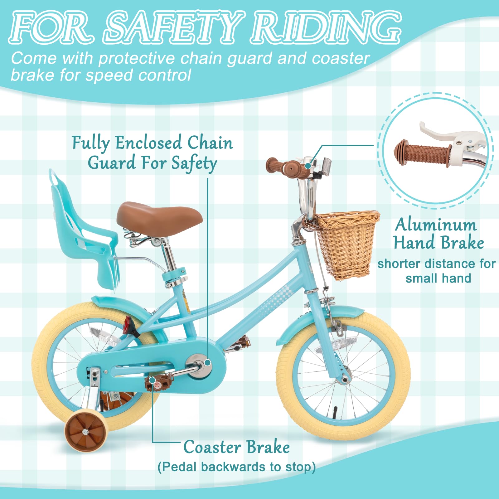 **67i Girls & Boys Toddler Bike - 12, 14, 16, 20 Inch Kids Bicycle for Ages 2-12 Years - Adjustable Training Wheels, Basket & Doll Seat - Perfect for Outdoor Play, Park Rides & Neighborhood Adventures**