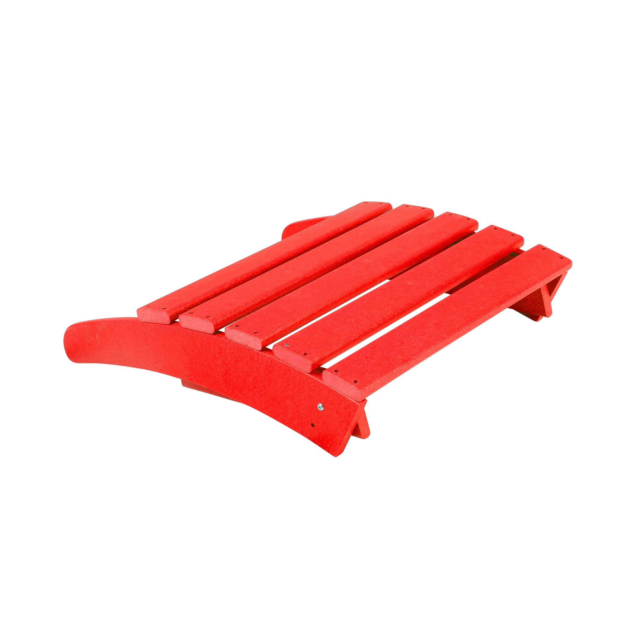 WO Home Furniture Adirondack Ottoman - 13.5 Inch Folding Footstool for Outdoor Chairs, Patio & Garden Use - Durable Red Footrest for Relaxing on Deck, Porch or Backyard