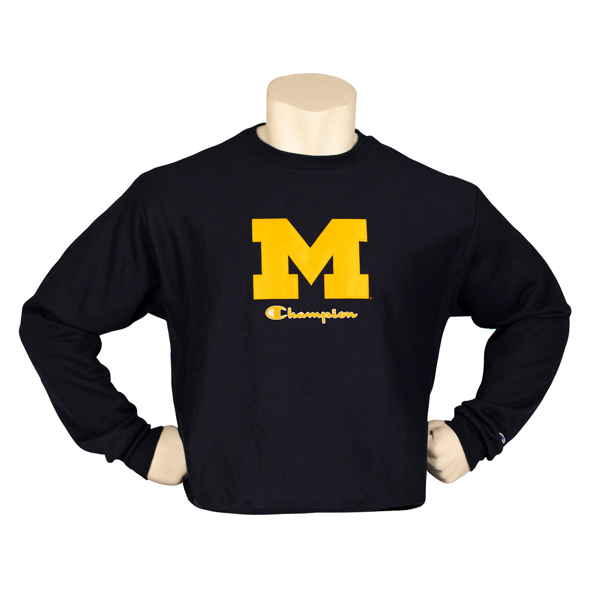 Champion University of Michigan Reverse Weave Men's Crewneck Sweatshirt | Comfortable Cotton Pullover for College Fans & Casual Wear | Perfect for Game Day, Campus Life & Everyday Outfits