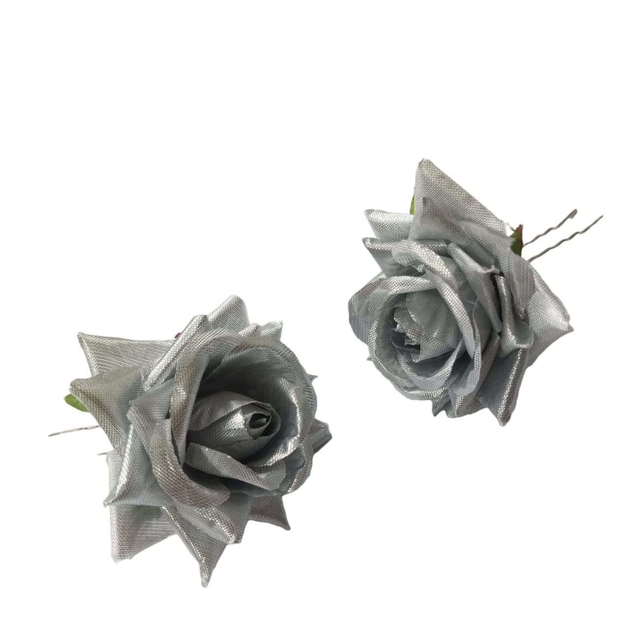 LYF5STAR Handmade Silver Rose Floral Juda Pin for Women | Elegant Bridal Hair Accessories | Traditional Indian Wedding Hair Jewelry for Women & Girls | Pack of 2 | Perfect for Weddings, Festivals & Special Occasions