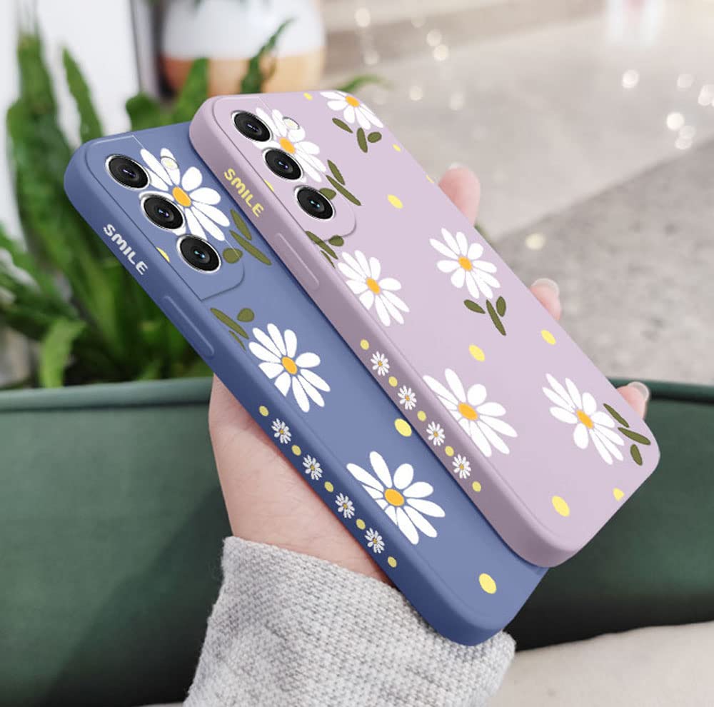 **Cute Daisy Pattern Samsung Galaxy A50 Case - Shockproof TPU Bumper & Liquid Silicone Cover with Full Camera Protection (Compatible with Galaxy A50/A50s/A30s) - Perfect for Everyday Use, Travel & Outdoor Activities**