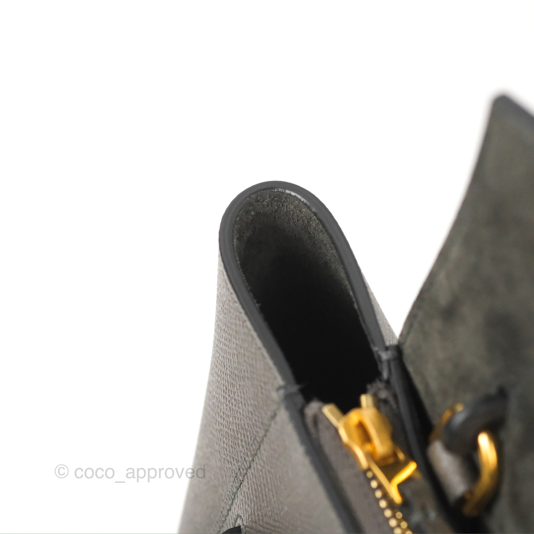 Celine Nano Belt Bag in Grey Grained Calfskin with Gold Hardware - Perfect for Everyday Use, Work & Travel