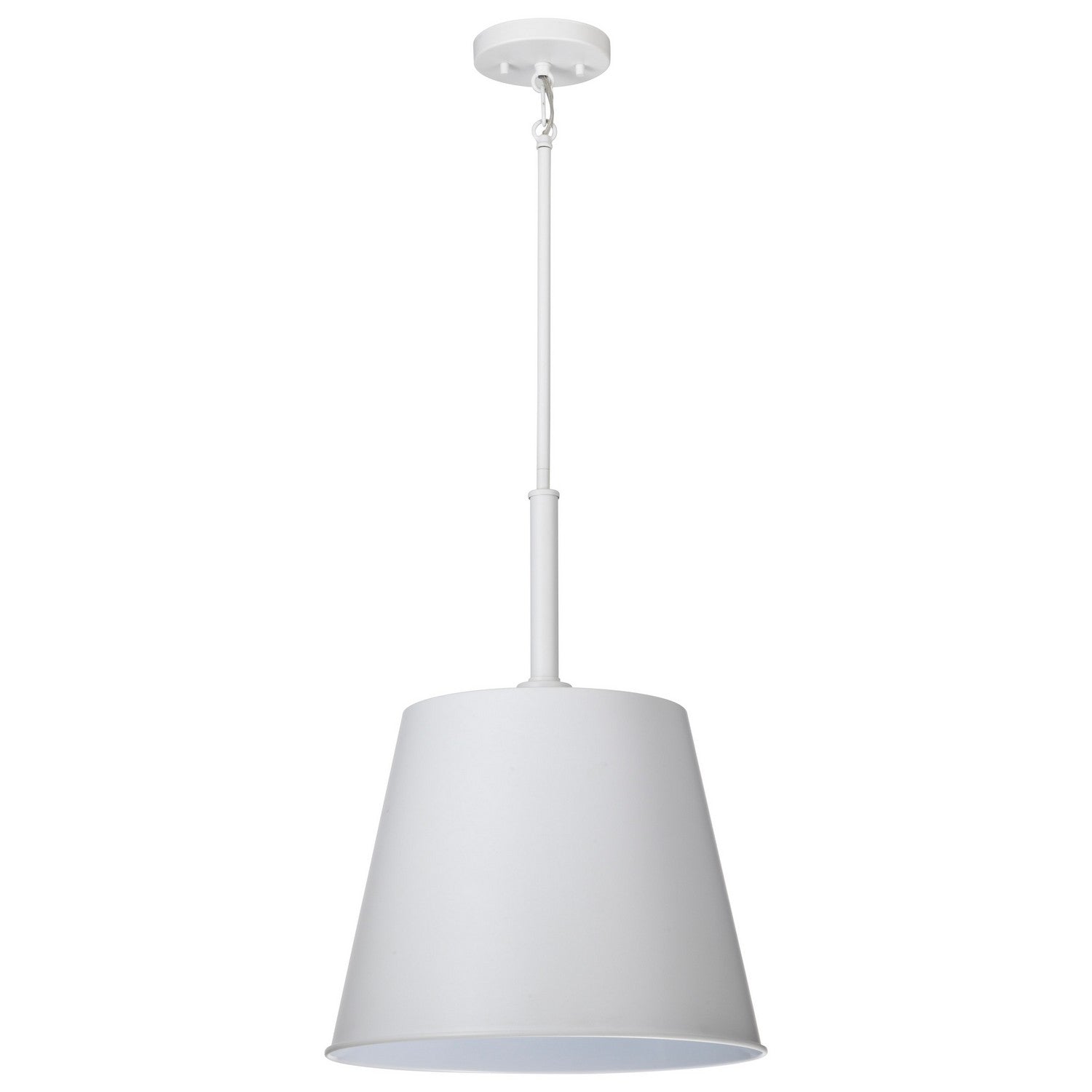 Alexis 15 Inch Modern Pendant Light Fixture - Matte White Finish for Kitchen Island, Dining Room, or Bedroom Lighting