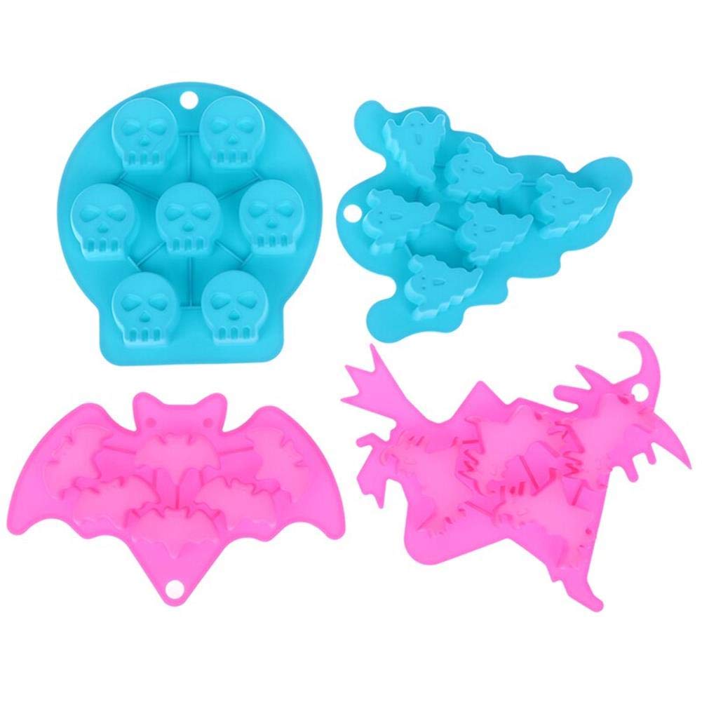 Premium Silicone Chocolate Molds Set of 4 - Food Grade Nonstick Candy & Jelly Molds, Gummy Bear & Ice Cube Trays for Baking, DIY Desserts, Party Treats & Home Kitchen Use