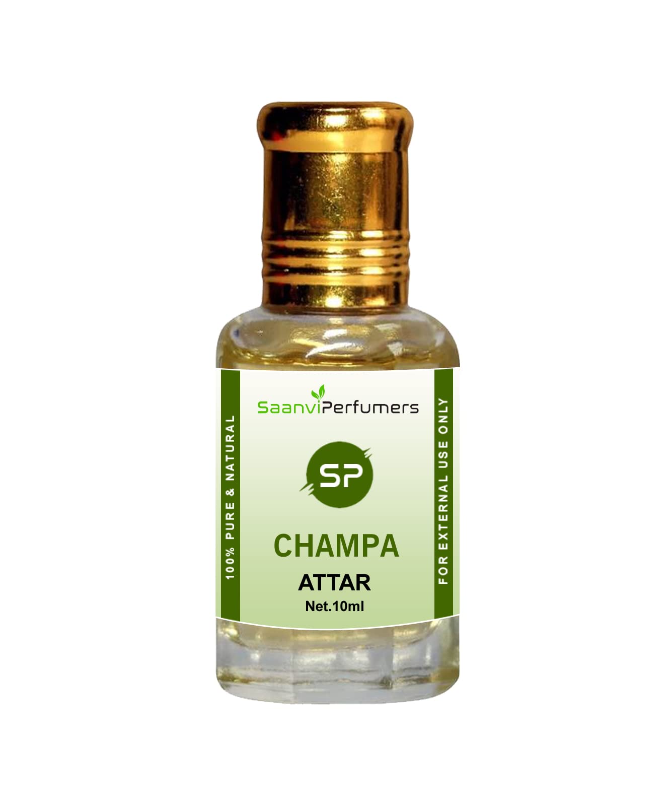 Saanvi Perfumers Champa Attar 10ml - Natural Floral Fragrance Oil for Men & Women | Alcohol-Free Perfume Oil | Indian Itra Attar | Long-Lasting Scent | Perfect for Daily Wear, Meditation & Aromatherapy (10ml)
