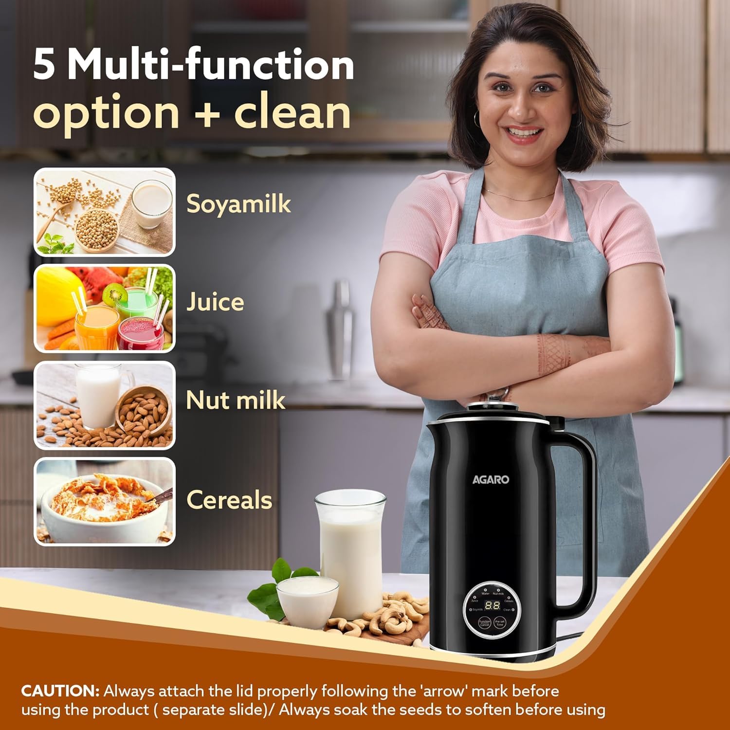 Regency Automatic Nut Milk Maker - Vegan Milk Machine for Almonds, Soy, Oats | Stainless Steel 600ml Blender for Homemade Plant-Based Milk, Boiling Water & Juices | Perfect for Dairy-Free Diets & Healthy Smoothies