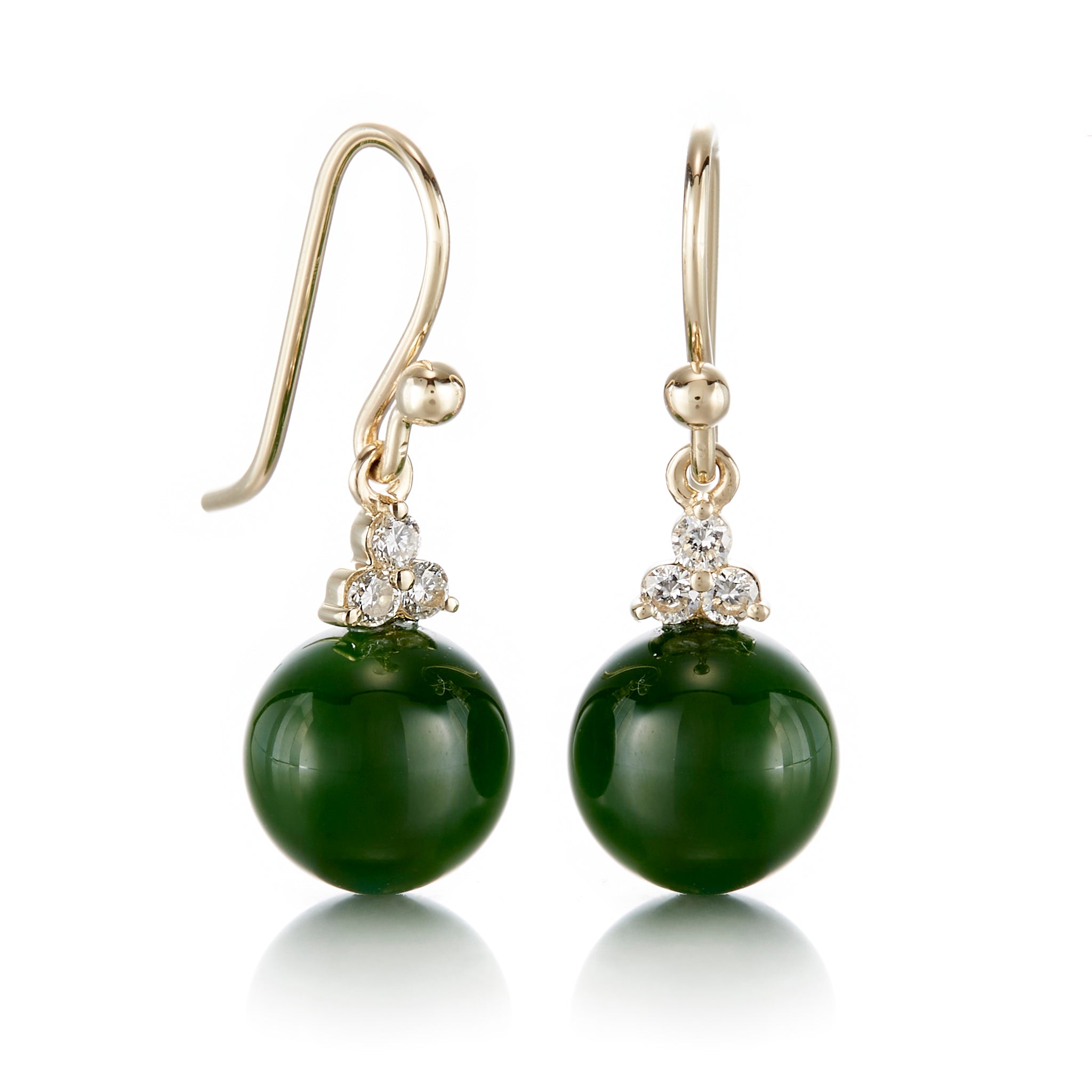 Exquisite Green Jade & Diamond Madison Drop Earrings – Elegant Dangle Jewelry for Women | Perfect for Weddings, Parties & Special Occasions