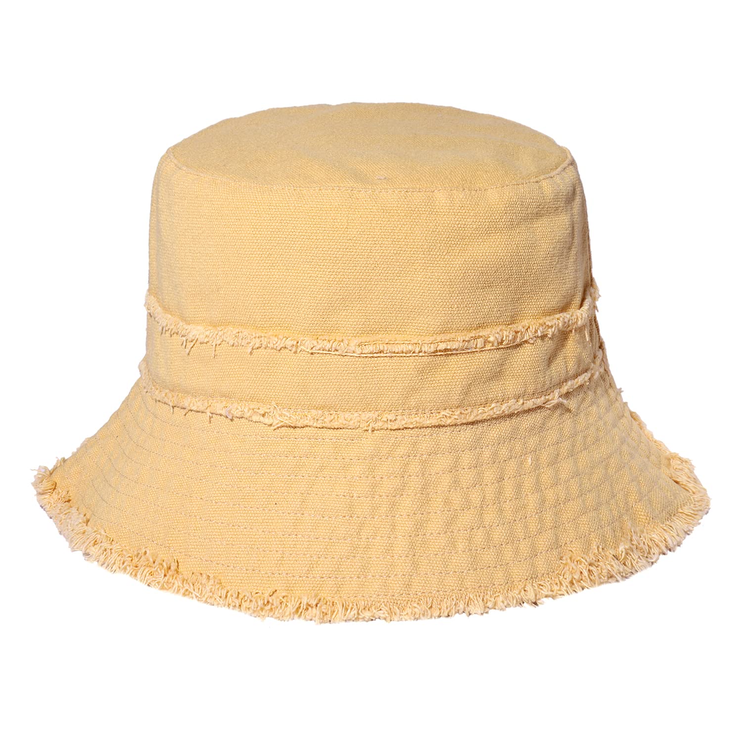 Stylish Frayed Bucket Hats for Women - Breathable Cotton Wide Brim Sun Hat with Foldable Design - Perfect for Beach, Summer Outdoor Activities & Travel