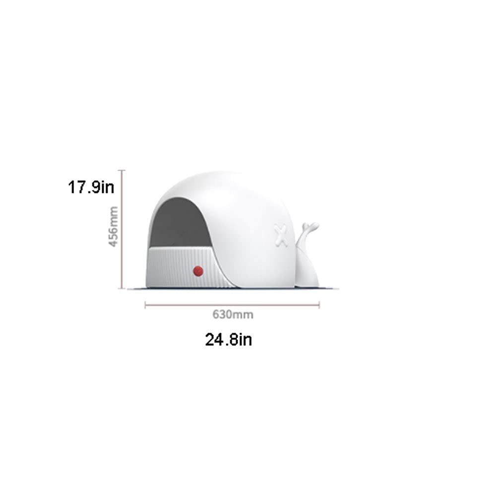 Whale-Shaped Cat Litter Box - Large Semi-Enclosed Design with Splash-Proof & Odor Control - Perfect for Small Spaces & Multi-Cat Homes - Essential Kitty Supplies for Indoor Cats