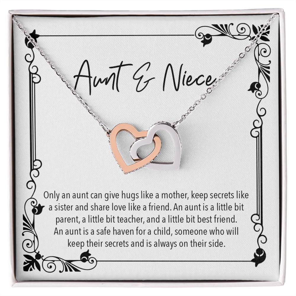 Best Aunt Gift Ideas - Elegant Women's Pendant Necklaces with Personalized Message Cards & Two-Tone Gift Box | Perfect for Birthday, Anniversary, Mother's Day & Thank You Presents