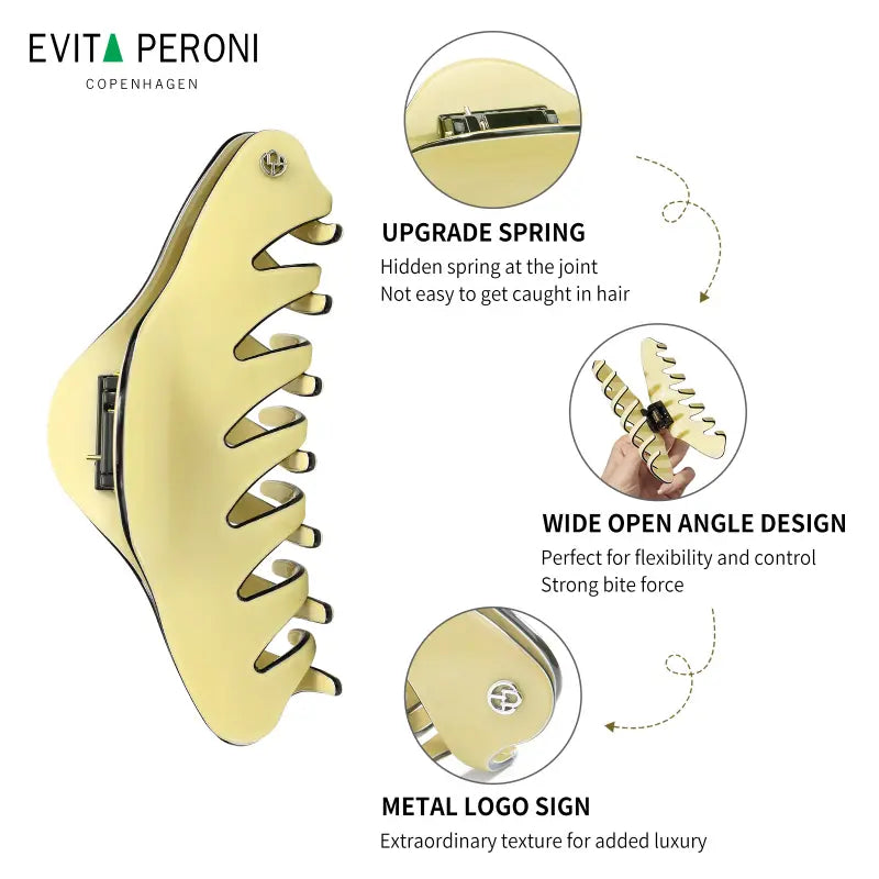 Caslida Large Hair Claw Clip - Strong Hold Hair Clips for Thick Hair, Women's Big Hair Claw for Ponytail, Bun & Updo Hairstyles - Perfect for Workout, Office & Everyday Use