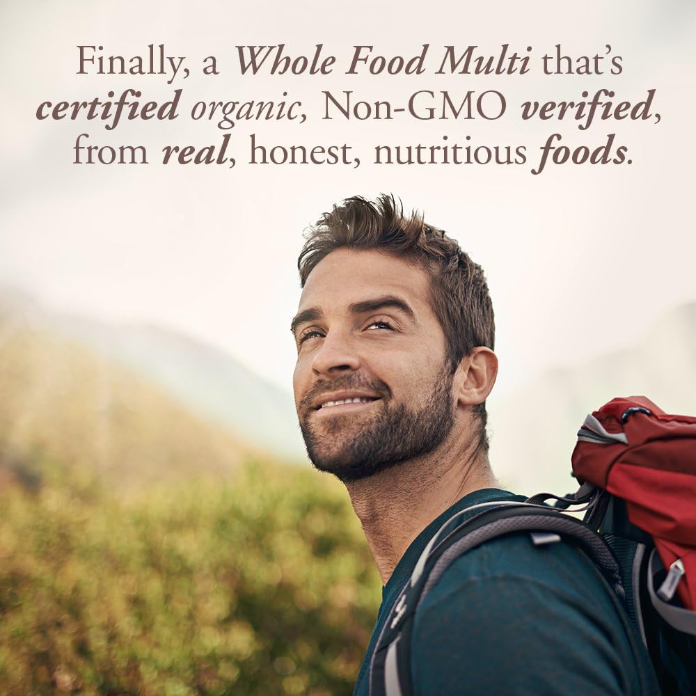 Garden of Life Organic Men's Once Daily Multivitamin - Whole Food Based, Vegan, Non-GMO - Supports Energy, Immunity & Heart Health for Active Men