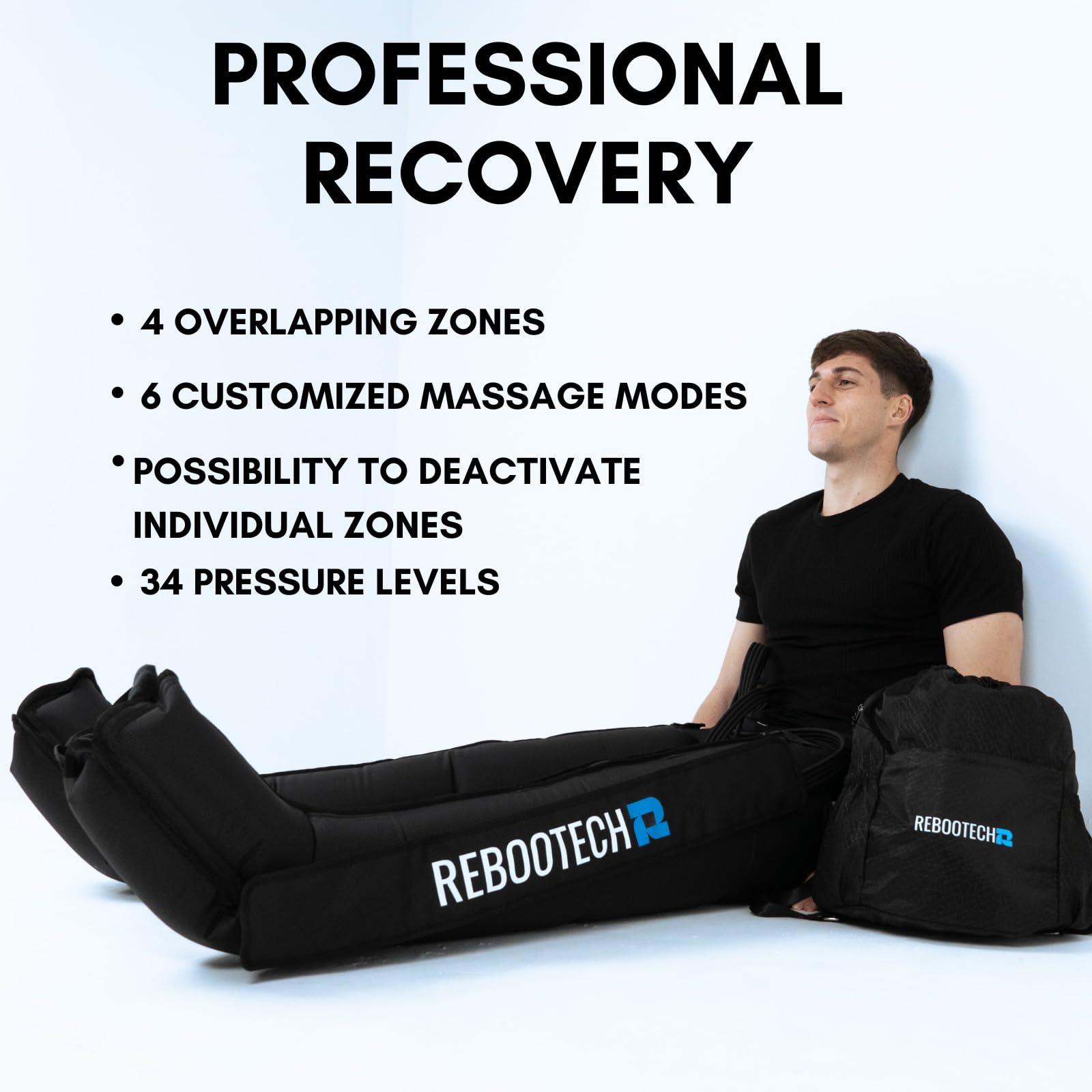 Air Compression Leg Massager - Cordless Recovery System for Circulation, Pain Relief & Muscle Recovery | Portable, Quiet Design with 200mmHg Pressure & 6-Hour Battery Life | Perfect for Athletes, Office Workers & Travelers