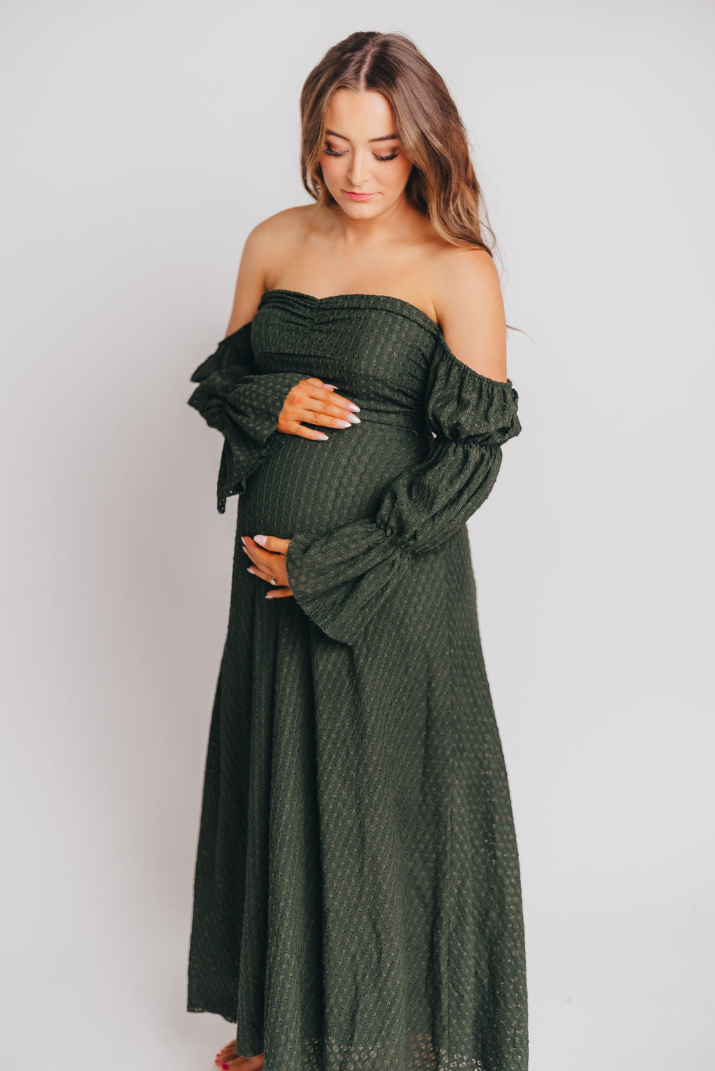 Corrine Women's Maxi Dress with Pockets - Flowy Long Summer Dress in Hunter Green for Beach, Vacation & Casual Wear