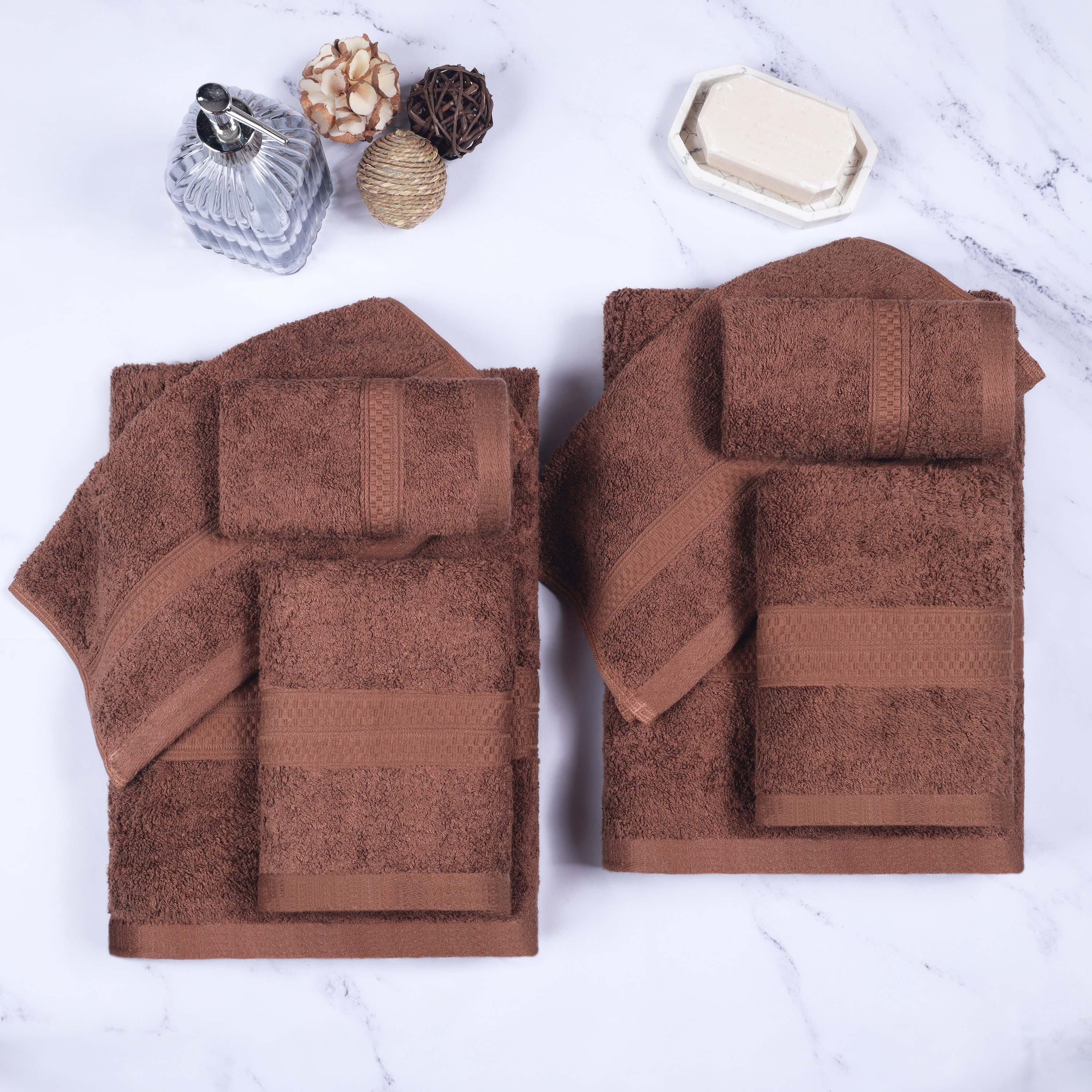 Ultra Soft Rayon Bamboo Cotton Blend 8-Piece Towel Set | Luxury Bath & Beach Towels for Spa, Pool & Home Use
