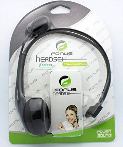 Wired Mono Headphone with Microphone - 3.5mm Single Earbud Over-The-Head Headset for Motorola Moto G Power (2020) | Hands-Free Calling, Gaming & Work from Home Accessories